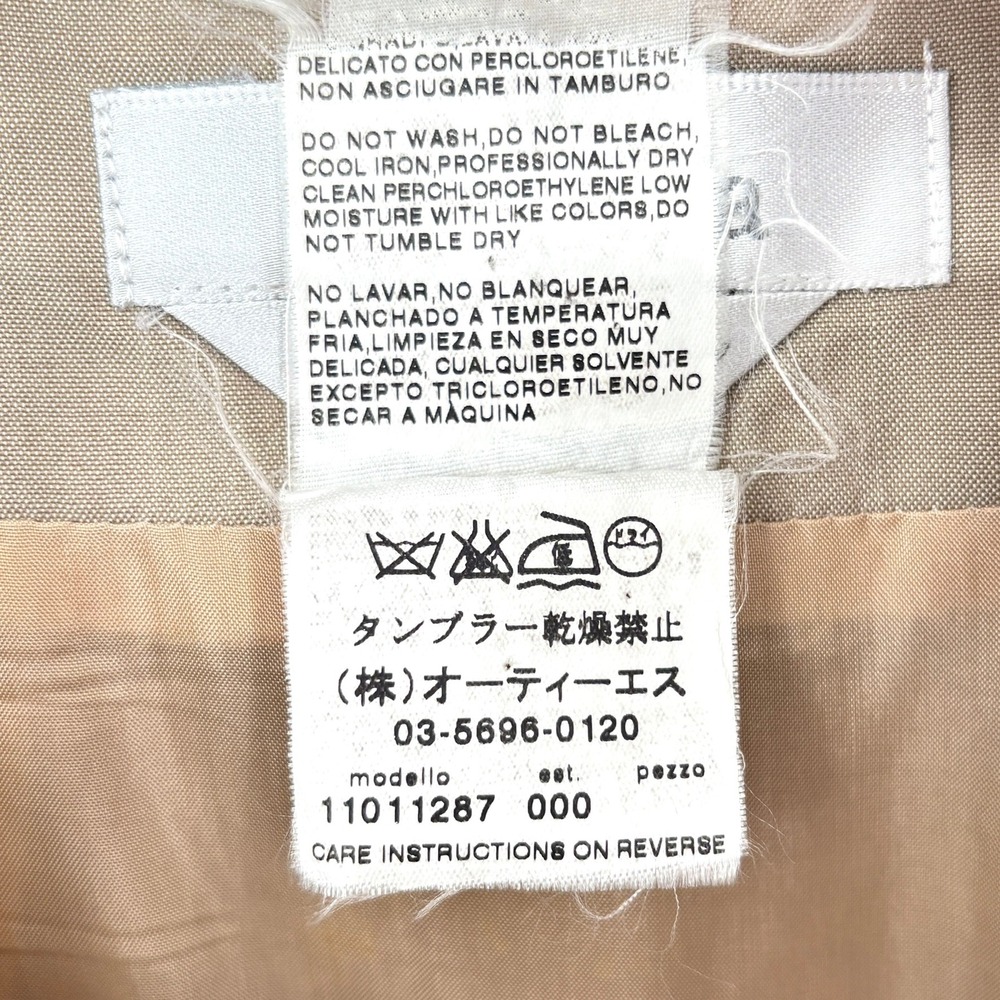 MaxMara Midi Skirt Midi Wool Silk Draped Lined Zip Pockets Beige Woven Size 10 - Picture 4 of 11
